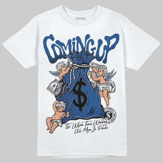 Jordan 1 Low OG “Storm Blue” DopeSkill T-Shirt Money Bag Coming Up Graphic Streetwear - White