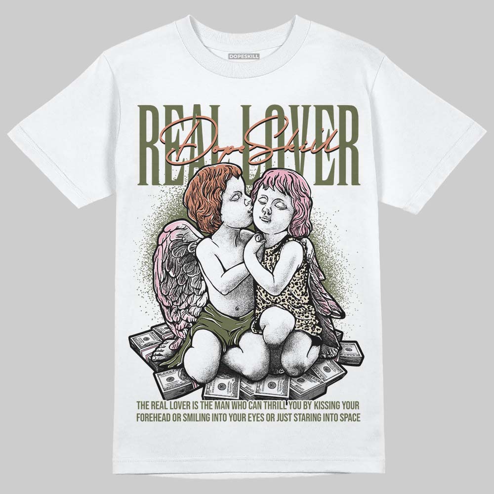 SB Dunk Low Pro x Arts-Rec Skateshop Rust Pink and Rough Green DopeSkill T-Shirt Real Lover Graphic Streetwear - White