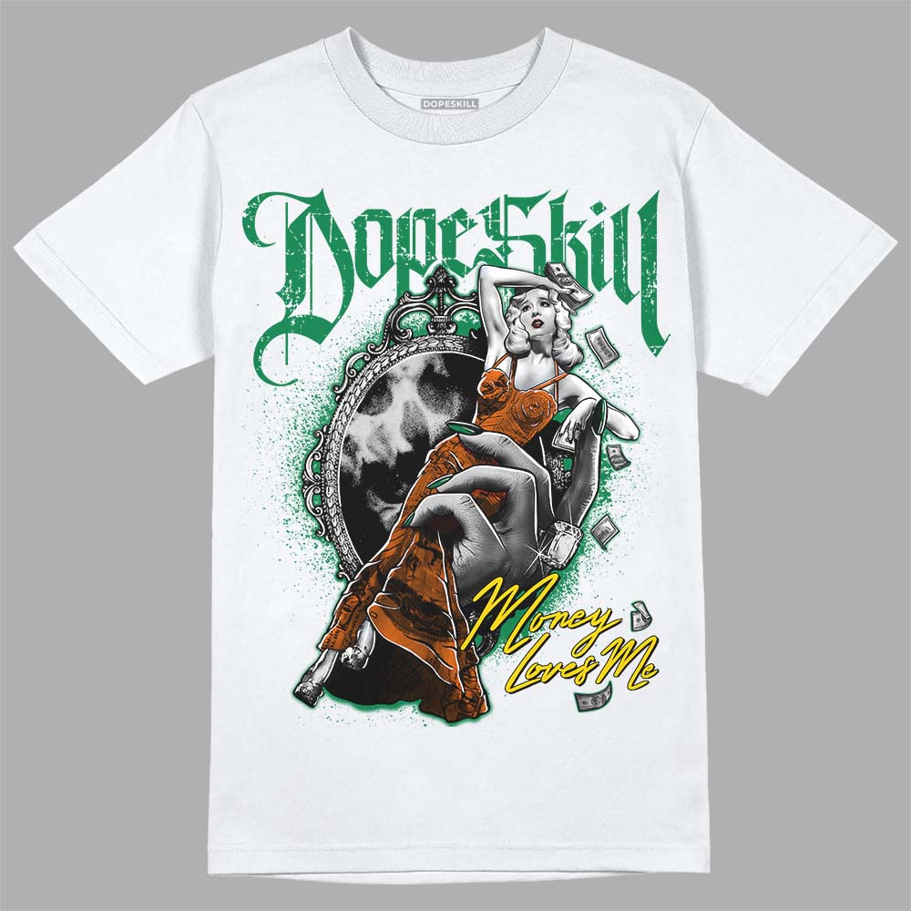 Green Sneakers DopeSkill T-Shirt Money Loves Me Graphic Streetwear - White
