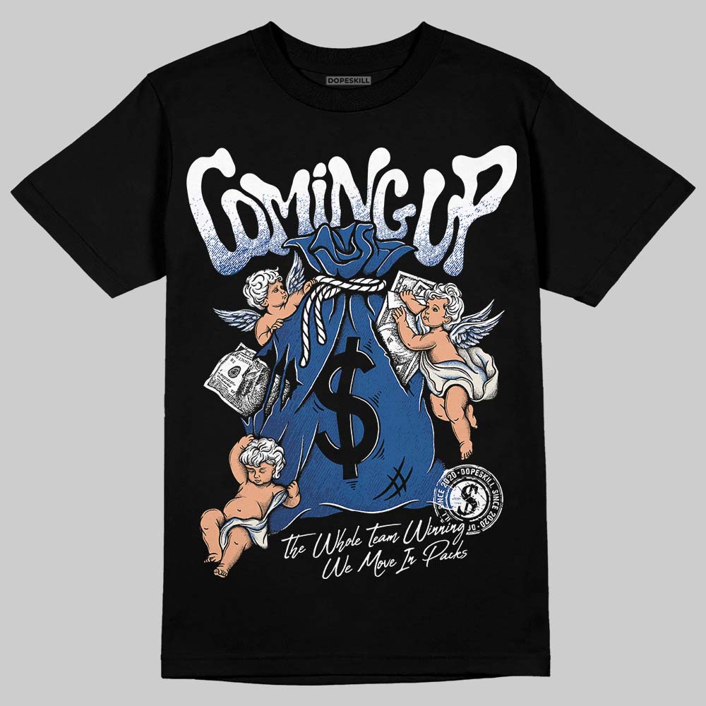Jordan 1 Low OG “Storm Blue” DopeSkill T-Shirt Money Bag Coming Up Graphic Streetwear - Black