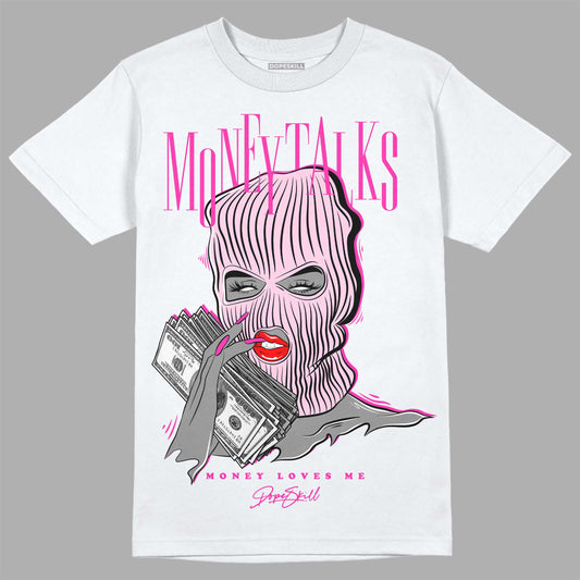 Pink Sneakers DopeSkill T-Shirt Money Talks Graphic Streetwear - White 