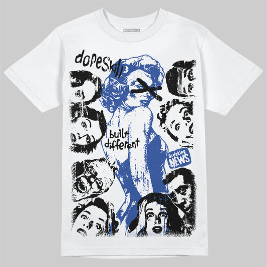 Royal Blue Sneakers DopeSkill T-Shirt Built Different Graphic Streetwear - White