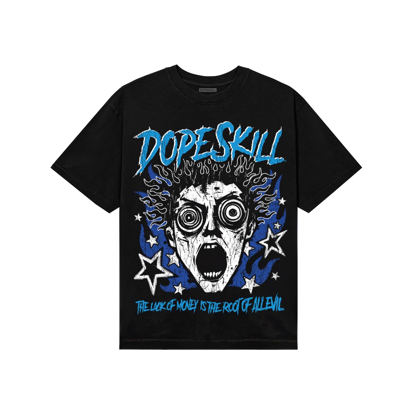 Royal Blue Sneakers DopeSkill T-Shirt Root of Evil Graphic Streetwear - black