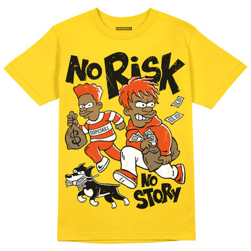 Yellow Sneakers DopeSkill Gold T-Shirt No Risk No Story Graphic Streetwear