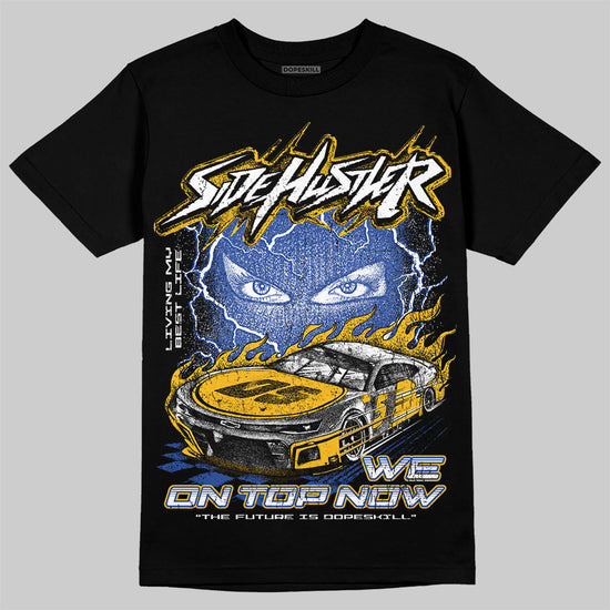 Royal Blue Sneakers DopeSkill T-Shirt New Side Hustler Graphic Streetwear - black