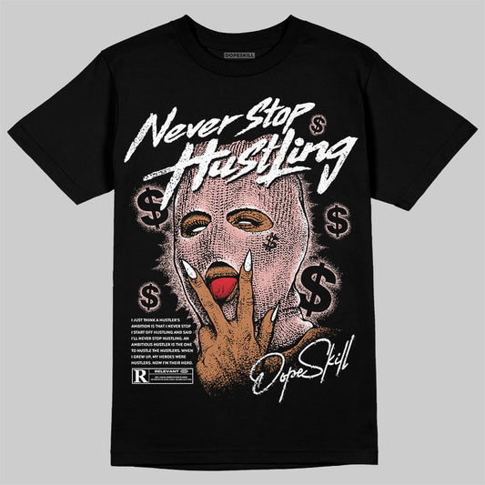 Lanvin Leather Curb Glitter Pale Pink DopeSkill T-Shirt Never Stop Hustling Graphic Streetwear - Black