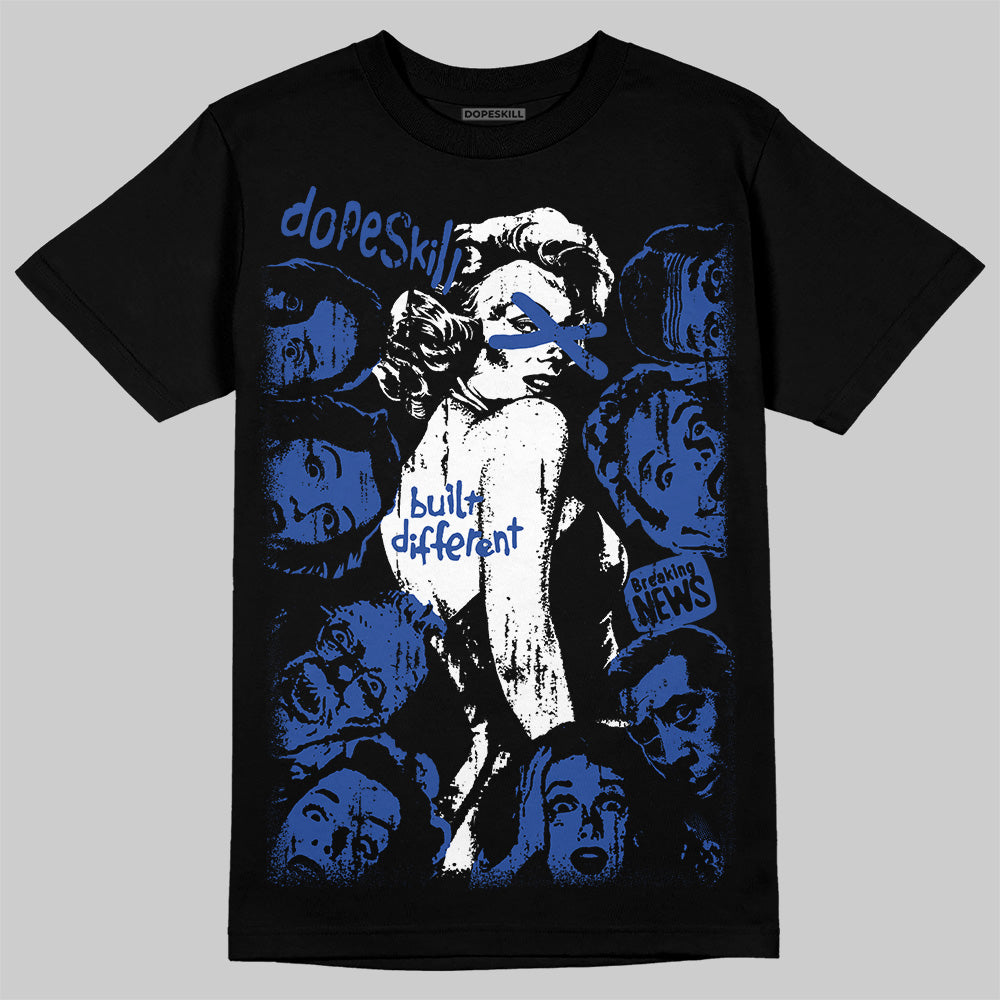 Royal Blue Sneakers DopeSkill T-Shirt Built Different Graphic Streetwear - Black