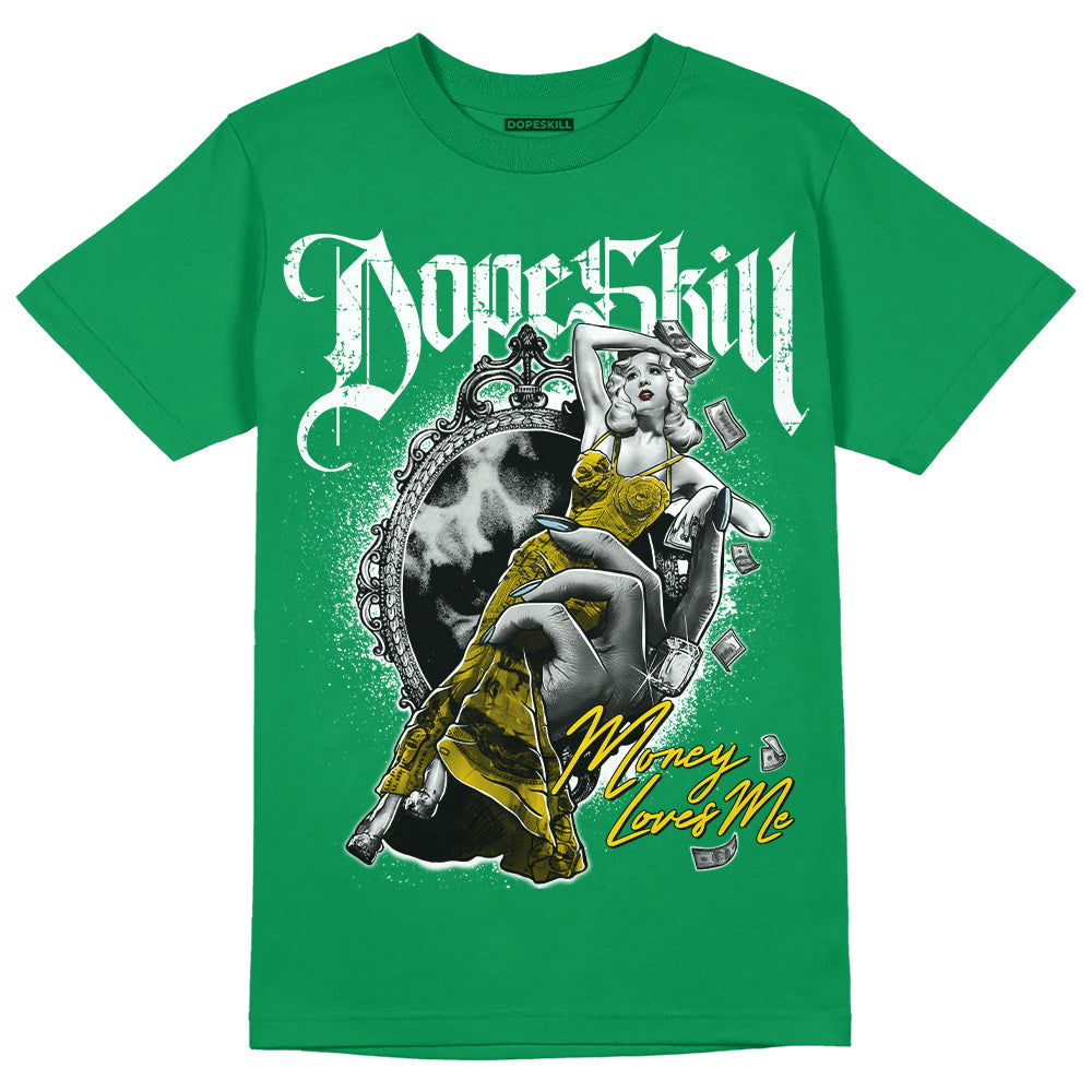 Jordan 5 “Lucky Green” DopeSkill Green T-shirt Money Loves Me Graphic Streetwear