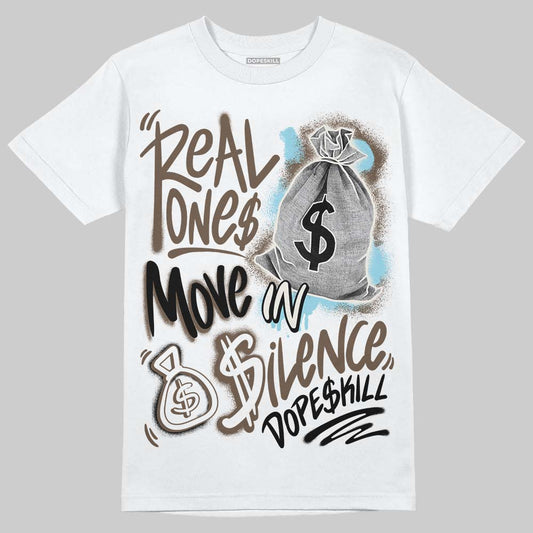 Asics Gel-Kayano 12.1 Cream/Stillwater DopeSkill T-Shirt Real Ones Move In Silence Graphic Streetwear - White
