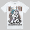 Harris Tweed x Dunk Low Denim Turquoise and Baroque Brown DopeSkill T-Shirt Real Lover Graphic Streetwear - White