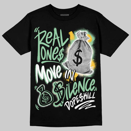 Asics Gel-Kayano 12.1 White/Menthol DopeSkill T-Shirt Real Ones Move In Silence Graphic Streetwear - Black