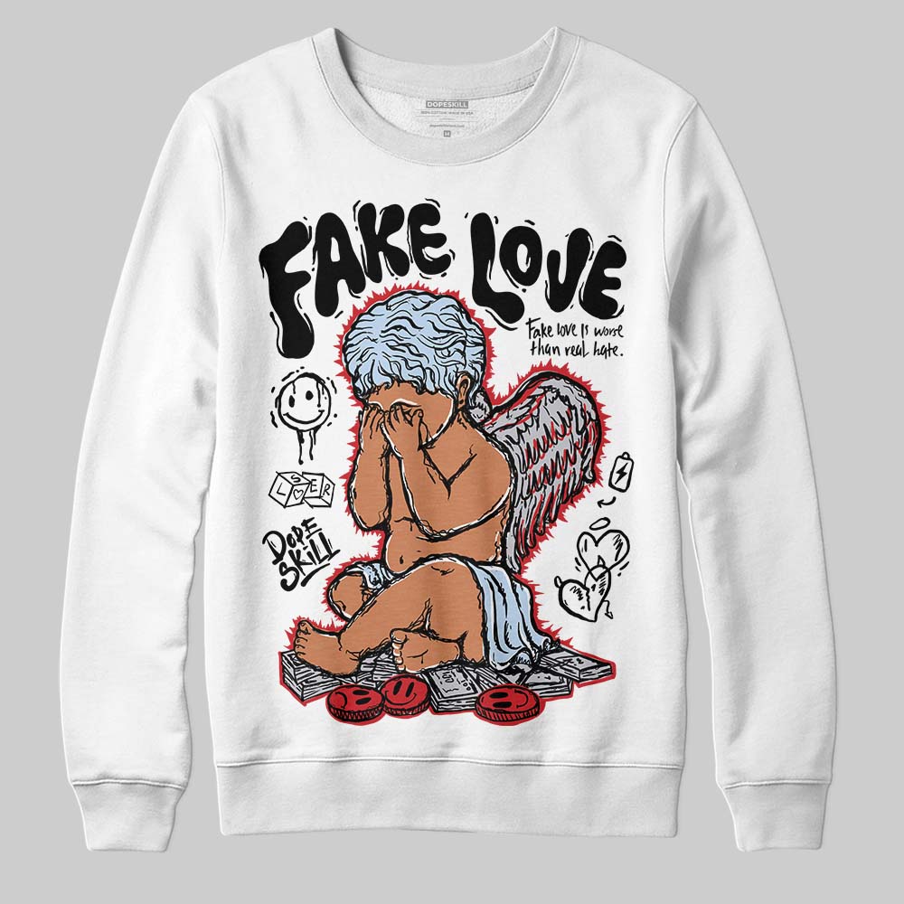 Jordan 5 Retro OG Black Metallic Reimagined DopeSkill Sweatshirt False Love Graphic Streetwear - White