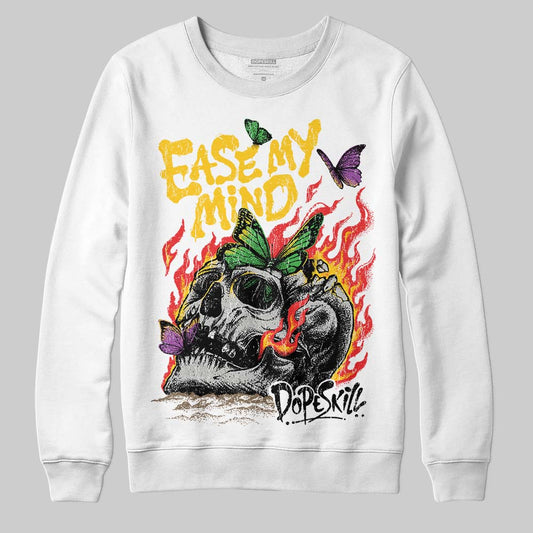 Yellow Sneakers DopeSkill Sweatshirt Ease My Mind Graphic Streetwear - White