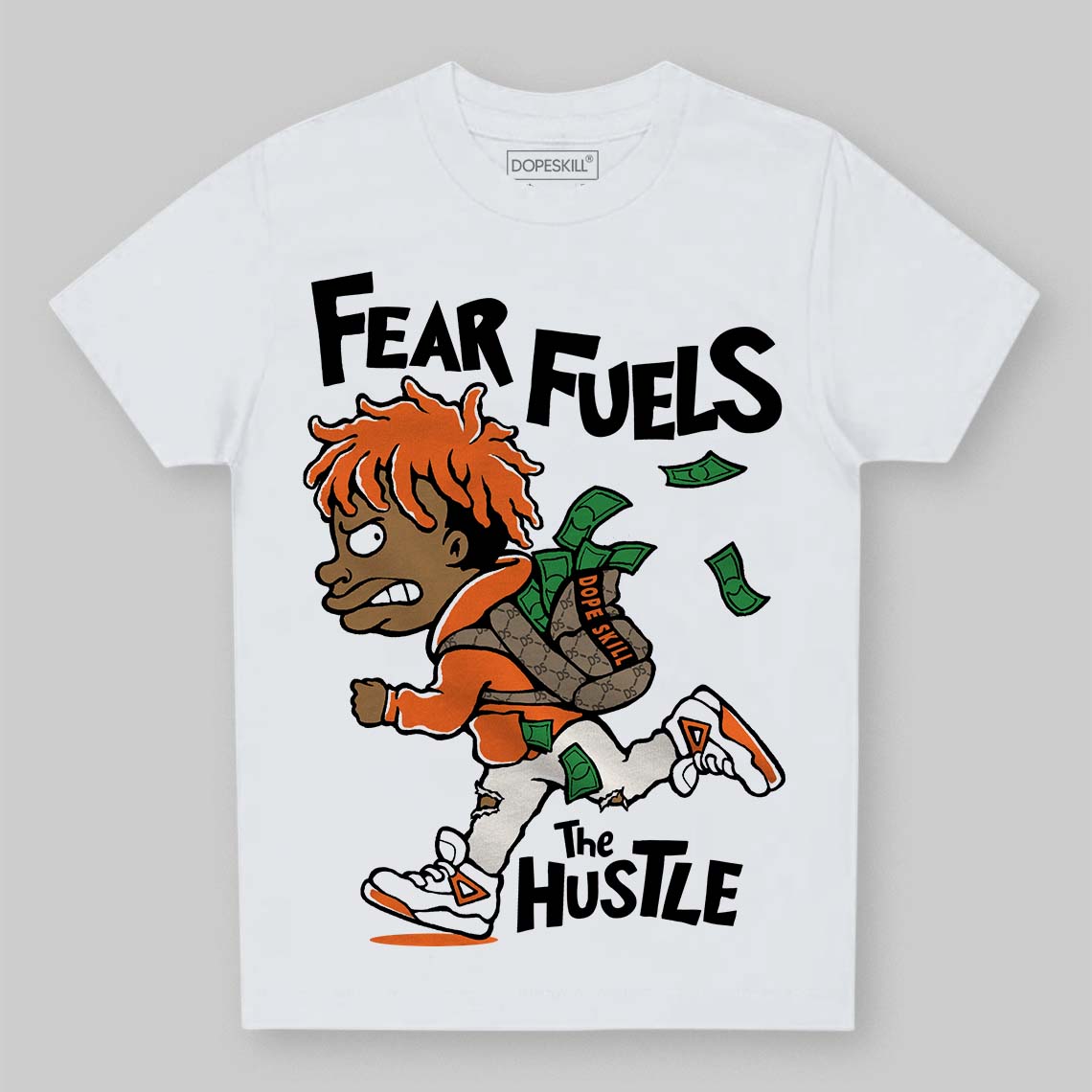 Jordan 1 Retro High OG Shattered Backboard (2025) DopeSkill Toddler Kids T-shirt Fear Fuels The Hustle Graphic Streetwear - White