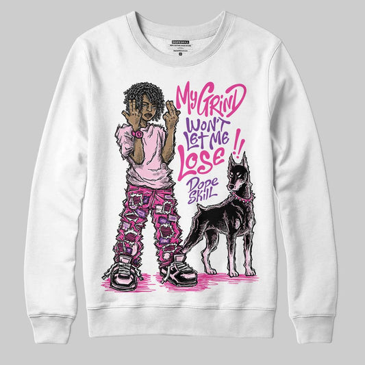 Pink Sneakers DopeSkill Sweatshirt My Grind Won't Let Me Lose Graphic Streetwear - White