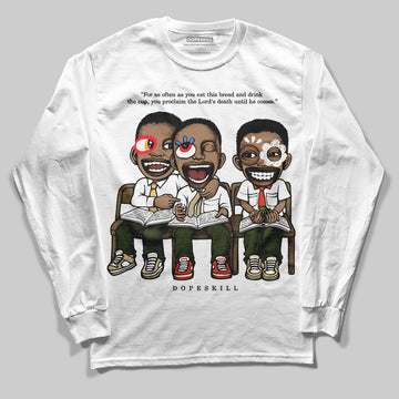 Olive Sneakers DopeSkill Long Sleeve T-Shirt First Sunday Graphic Streetwear - White