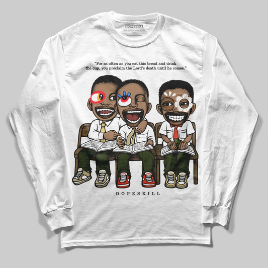 Olive Sneakers DopeSkill Long Sleeve T-Shirt First Sunday Graphic Streetwear - White