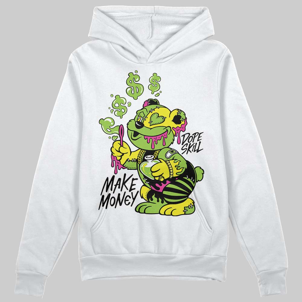 Neon Green Sneakers DopeSkill Hoodie Sweatshirt Make Money Graphic Streetwear - White
