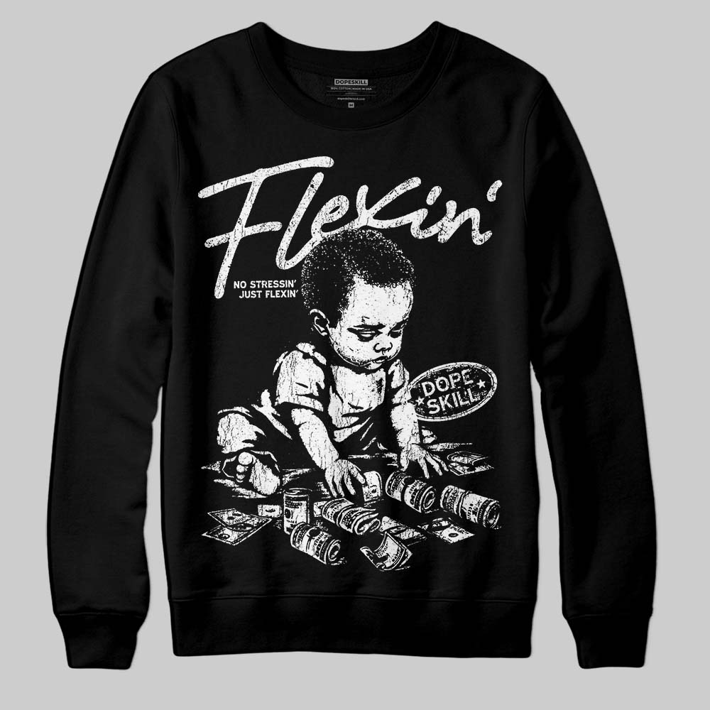 Dunk Low Panda White Black DopeSkill Sweatshirt Flexin' Graphic Streetwear - Black