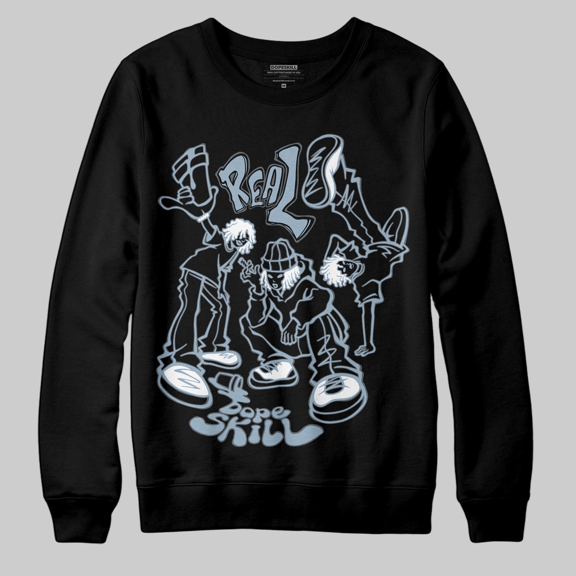 Jordan 40 “Blue Suede” DopeSkill Sweatshirt Real Y2K Players Graphic Streetwear - Black