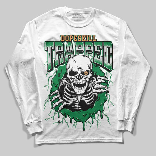Nike SB x Jordan 4 “Pine Green” DopeSkill Long Sleeve T-Shirt Trapped Halloween Graphic Streetwear - White