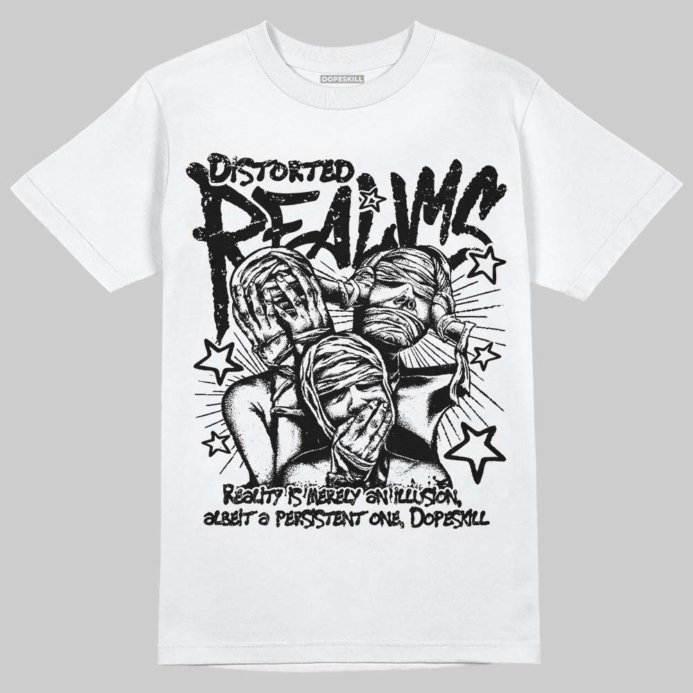 Dunk Low Panda White Black DopeSkill T-Shirt Distorted Realms Graphic Streetwear - White