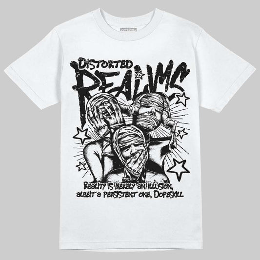 Dunk Low Panda White Black DopeSkill T-Shirt Distorted Realms Graphic Streetwear - White