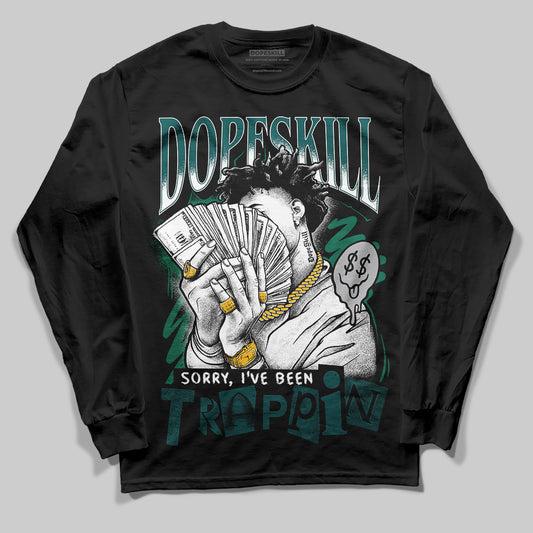 ASICS Gel-1130 'White Dark Neptune' DopeSkill Long Sleeve T-Shirt Sorry I've Been Trappin Graphic Streetwear - Black