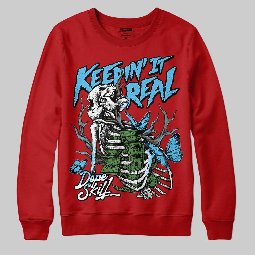 Red Sneakers DopeSkill Sweatshirt Keepin' It Real Graphic Streetwear - red