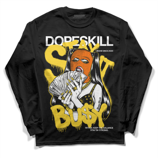Jordan 4 Thunder DopeSkill Long Sleeve T-Shirt Stay It Busy Graphic Streetwear - Black