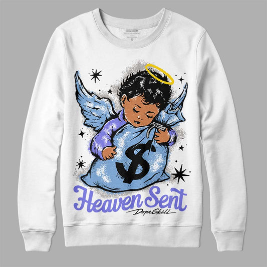 University Blue Sneakers DopeSkill Sweatshirt Heaven Sent Graphic Streetwear - White