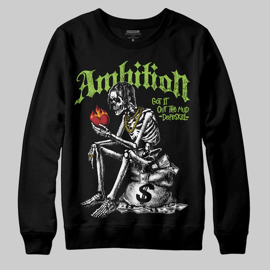 Neon Green Sneakers DopeSkill Sweatshirt Ambition Graphic Streetwear - Black