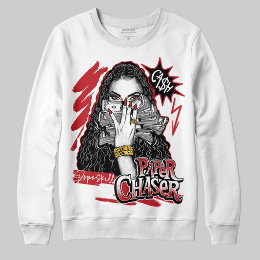 Jordan 5 Retro Fire Red Black Tongue (2025) DopeSkill Sweatshirt NPC Graphic Streetwear - White