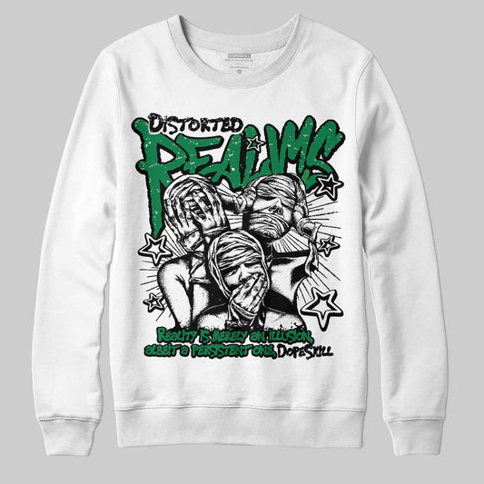 Green Sneakers DopeSkill Sweatshirt Distorted Realms Graphic Streetwear - White