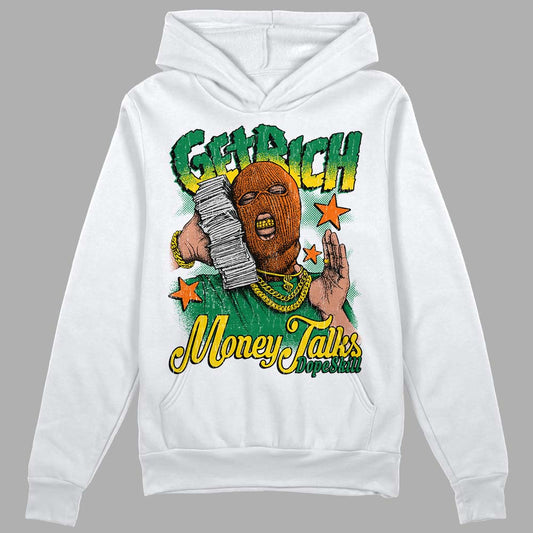 Green Sneakers DopeSkill Hoodie Sweatshirt Get Rich Graphic Streetwear - White
