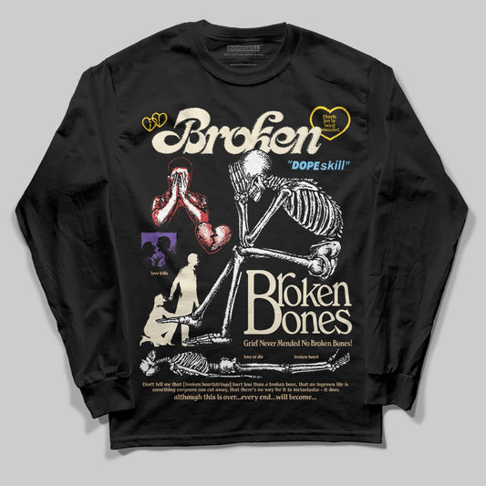 Jordan 17 Retro Low SP Infinite Archives DopeSkill Long Sleeve T-Shirt Broken Bones Graphic Streetwear - Black