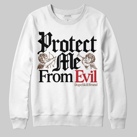 Jordan 9 'Olive' DopeSkill Sweatshirt Protect Me From Evil Graphic Streetwear - White