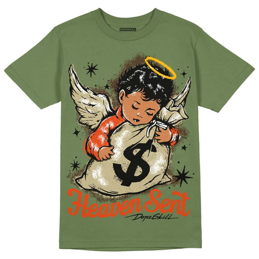 Olive Sneakers DopeSkill Olive T-Shirt Heaven Sent Graphic Streetwear