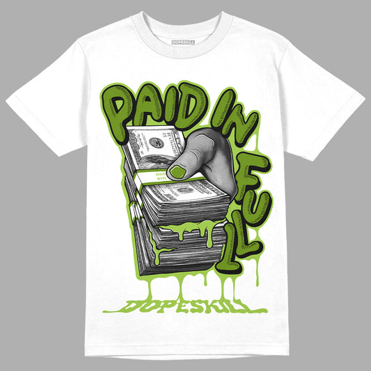 Nike SB Dunk Low Chlorophyll DopeSkill T-Shirt Paid In Full Graphic Streetwear - White