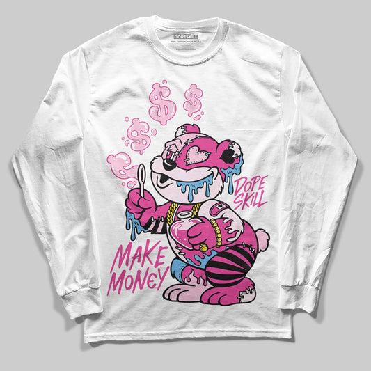 Pink Sneakers DopeSkill Long Sleeve T-Shirt Make Money Graphic Streetwear - White