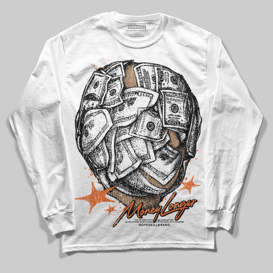 Orange, Black and White Sneakers DopeSkill Long Sleeve T-Shirt Money Longer Graphic Streetwear - White