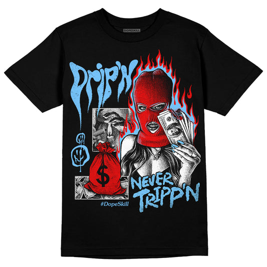 Travis Scott x Jordan 4 Retro 'Cactus Jack' DopeSkill T-Shirt Drip'n Never Tripp'n Graphic Streetwear - black