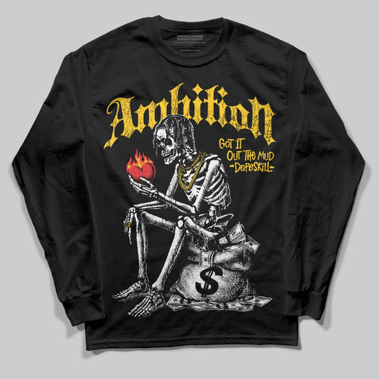 Yellow Sneakers DopeSkill Long Sleeve T-Shirt Ambition Graphic Streetwear - Black