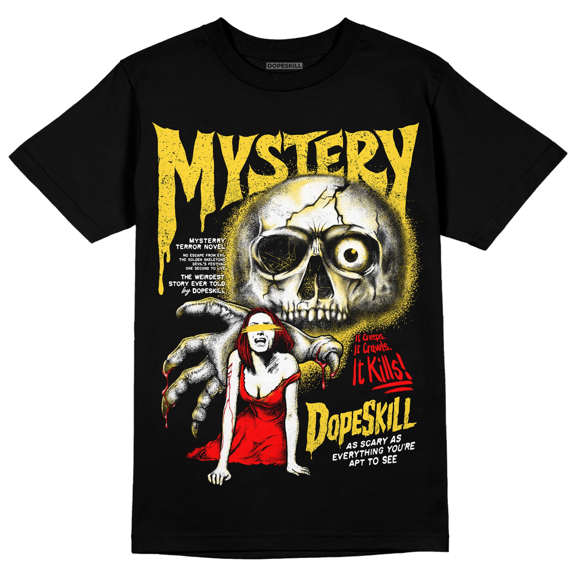 Jordan 4 Thunder DopeSkill Unisex T-Shirt Mystery Ghostly Grasp Graphic Streetwear - Black