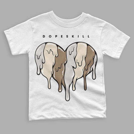 Jordan 5 SE “Sail” DopeSkill Toddler Kids T-shirt Slime Drip Heart Graphic Streetwear - White