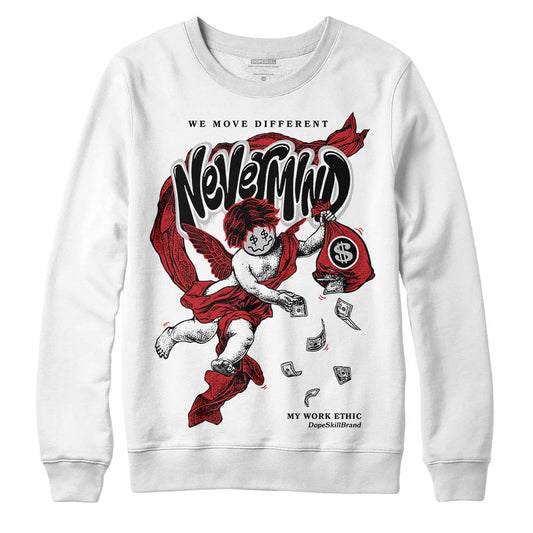 Jordan 12 “Red Taxi” DopeSkill Sweatshirt Nevermind Graphic Streetwear - White