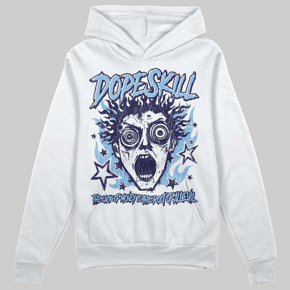 University Blue Sneakers DopeSkill Hoodie Sweatshirt Root of Evil Graphic Streetwear - White
