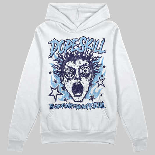 University Blue Sneakers DopeSkill Hoodie Sweatshirt Root of Evil Graphic Streetwear - White