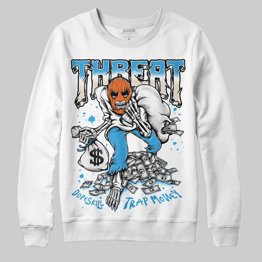 Jordan 1 High OG “UNC” Reimagined DopeSkill Sweatshirt Threat Graphic Streetwear - White