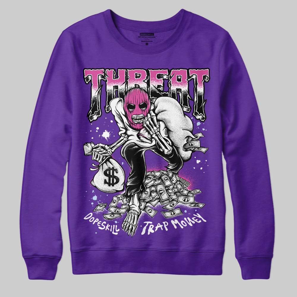 Jordan 5 OG “Grape” DopeSkill Sweatshirt Threat Graphic Streetwear - Purple